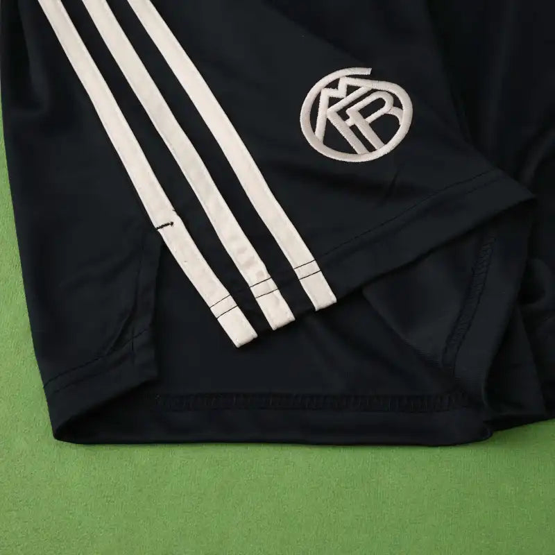 FC Bayern München Third Shorts 2025/26 – Black & White Stripe Football Shorts
