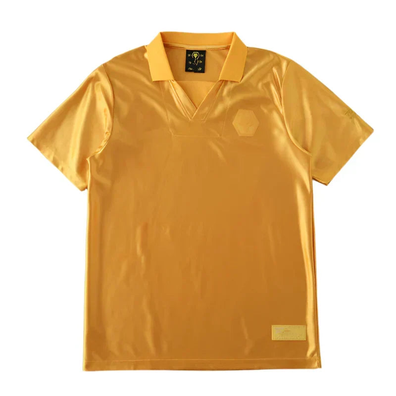 Wolverhampton Wanderers 70th Anniversary Fan Version 2024/25 – Old Gold Retro Football Jersey | Wolves Heritage Crest