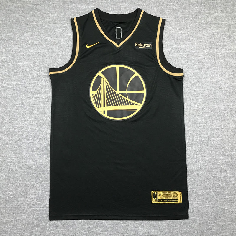 Stephen Curry #30 Golden State Warriors Nike Black Gold "Golden Edition" Oversized Bay Bridge Basketball Badge Stealth Swingman Jersey