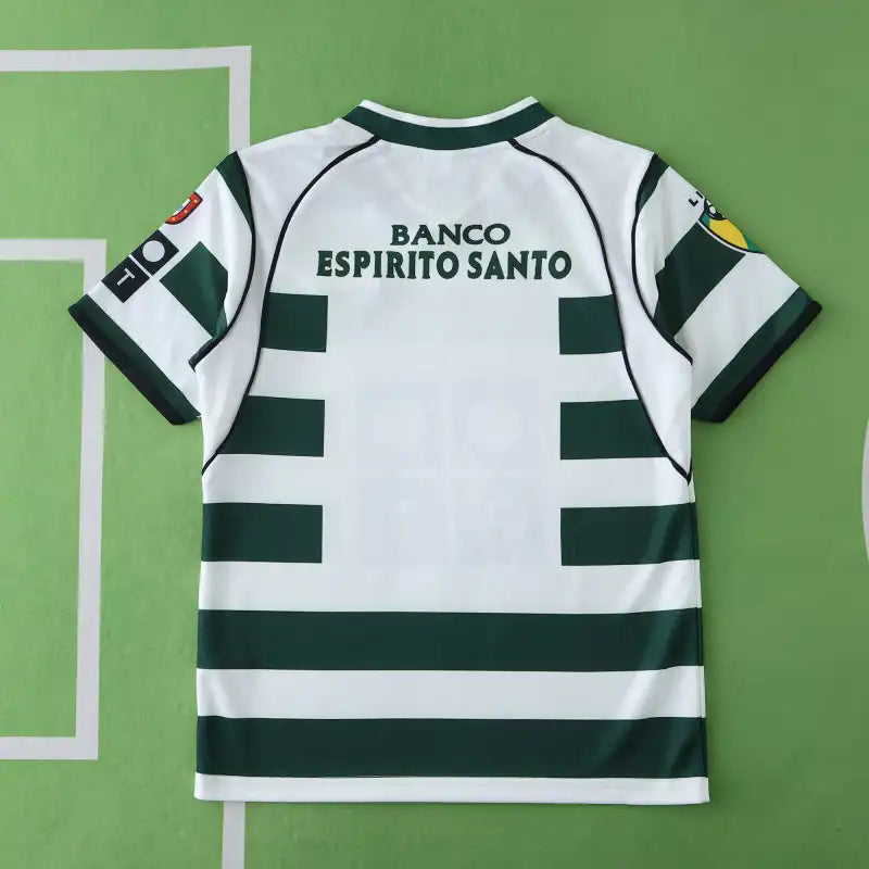 Sporting CP 2001/03 Home Retro Kids Kit – Green & White | Classic Youth Football Set | C. Ronaldo Era