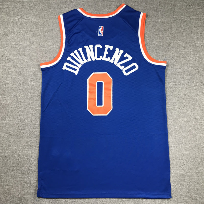 Men's New York Knicks Donte DiVincenzo #0 Blue Swingman Jerseys - Icon Edition