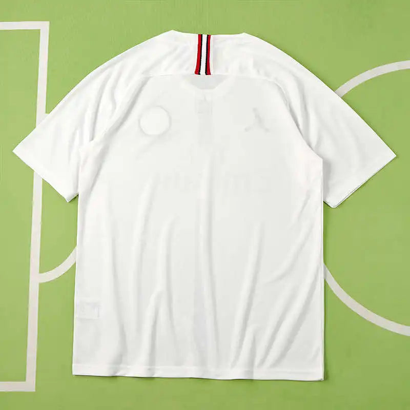 PSG 2018/19 Champions League Away Jersey – White Jordan Brand Neymar Mbappe Fan Version