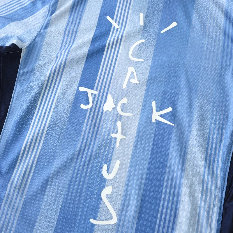 Tottenham Hotspur x Travis Scott Away Special Edition Fan Version 2024/25 – Light Blue Stripe Cactus Jack Jersey