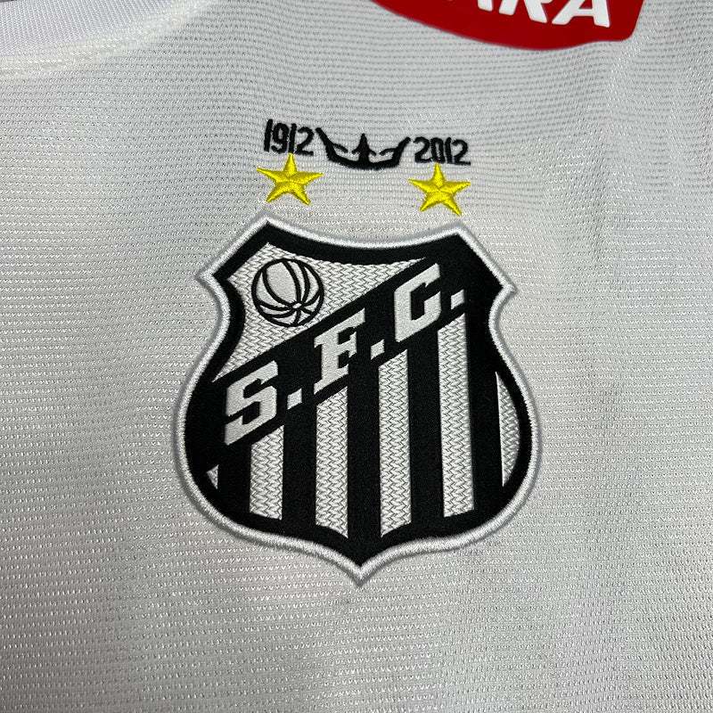 Santos FC 2011-12 Home Retro Jersey – Nike White Banco BMG Neymar Centenary Edition Football Shirt
