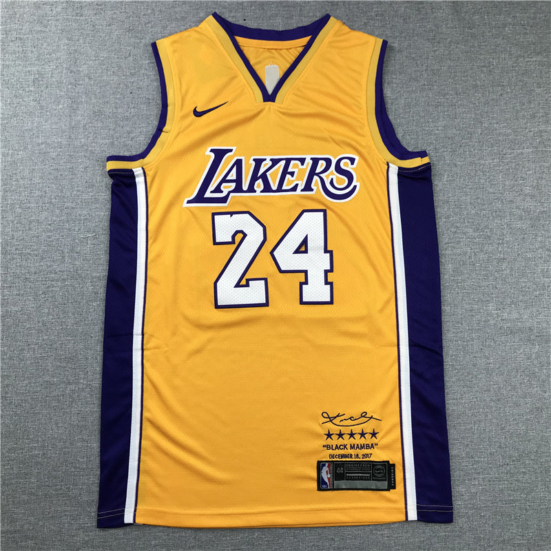 Kobe Bryant #24 Los Angeles Lakers Gold Black Mamba Retirement Edition Swingman Jersey – Nike 5-Star Home