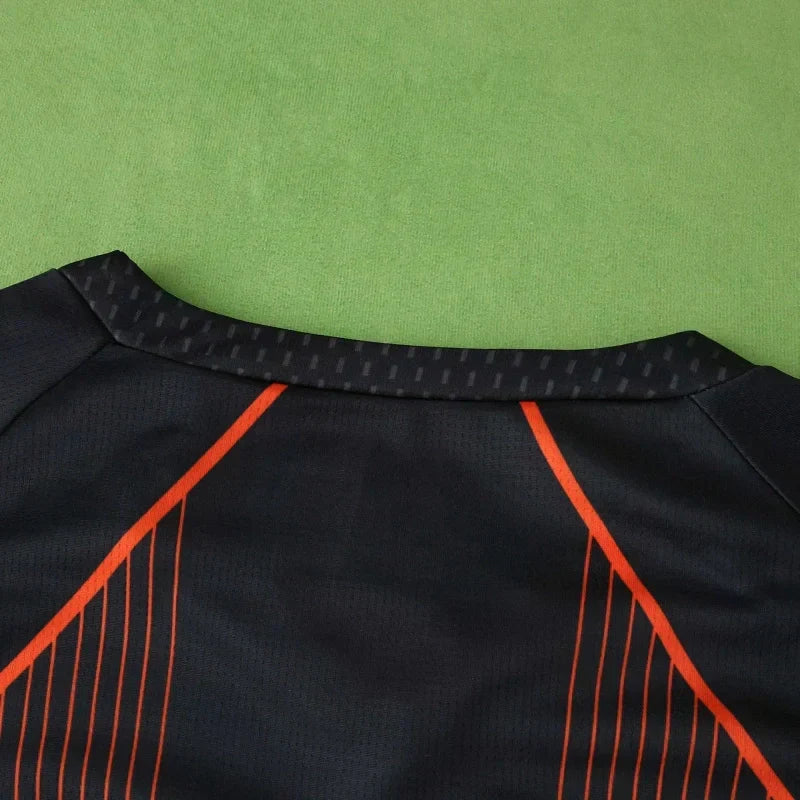 FC Barcelona Retro Concept Fan Jersey 2025/26 — Black & Orange Radiant Stripe Edition