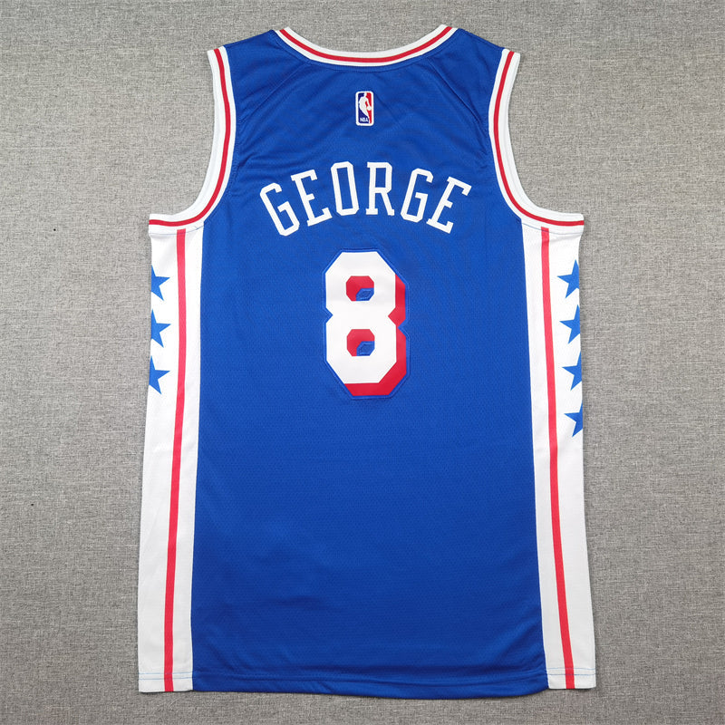 Men's Philadelphia 76ers Paul George #8 Royal Swingman Jerseys - Icon Edition