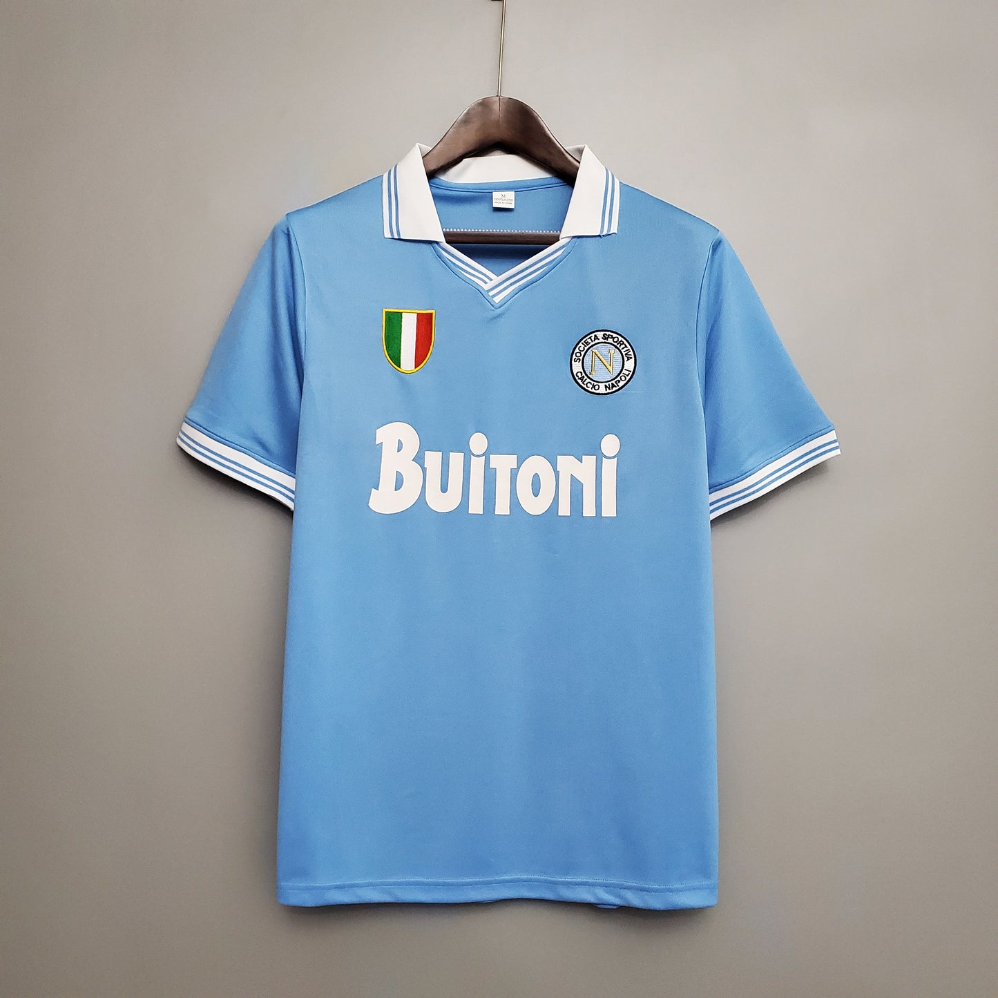 Napoli 1986-87 Home Retro Jersey – Sky Blue Buitoni Maradona First Scudetto Football Shirt