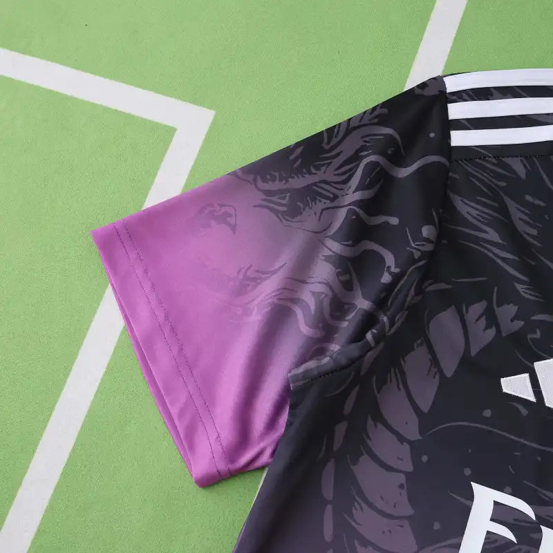 Real Madrid 2024/25 Black Purple Fire Dragon Concept Jersey – Dark Fantasy Adidas Fan Version