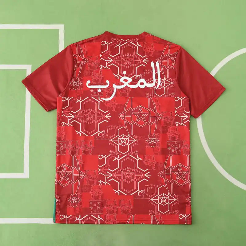 Morocco National Team 2025/26 Training Jersey – Red & Green Fan Version