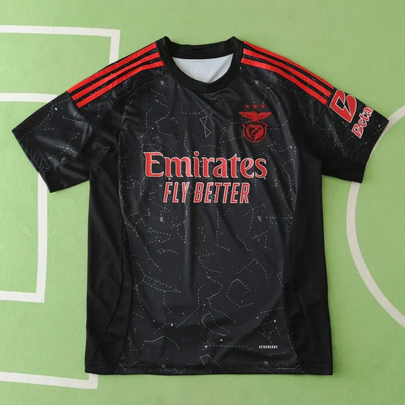 S.L. Benfica Away Jersey 2024/25 – Fan Version | Black Adidas Football Shirt with Emirates Sponsor