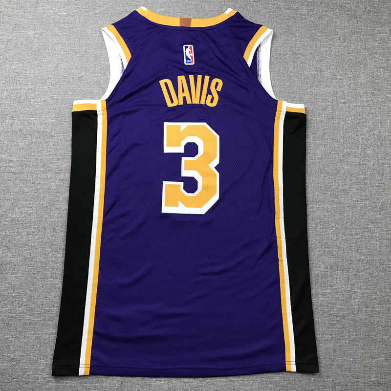 Men's Los Angeles Lakers Anthony Davis Purple #3 Swingman Jerseys