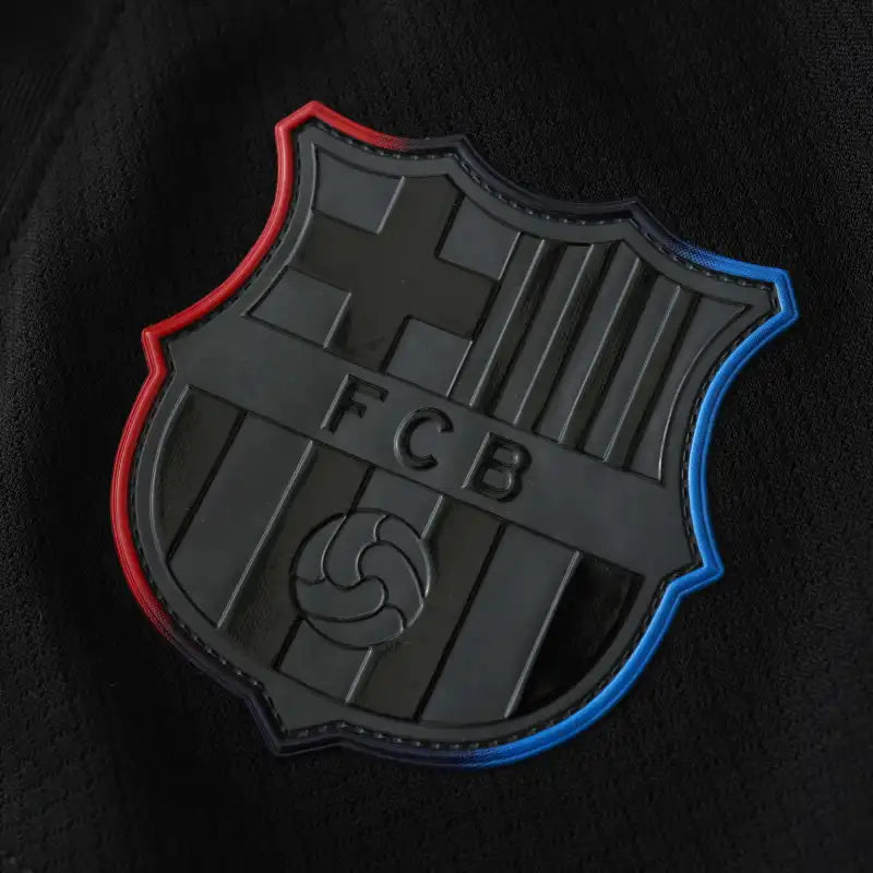 FC Barcelona Away Shorts 2024/25 — Black with Red & Blue Side Stripes