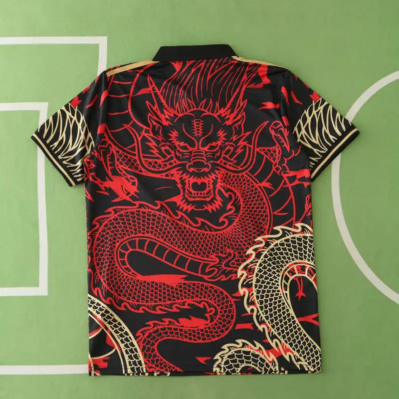 Real Madrid 2024/25 Black Red Gold Dragon Concept Jersey – Chinese New Year Adidas Fan Version