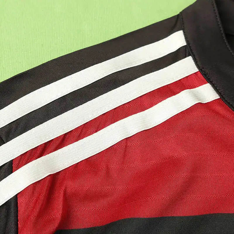 Germany National Team Away Retro Fan Jersey 2014 – Black & Red Stripe World Cup Winner Shirt