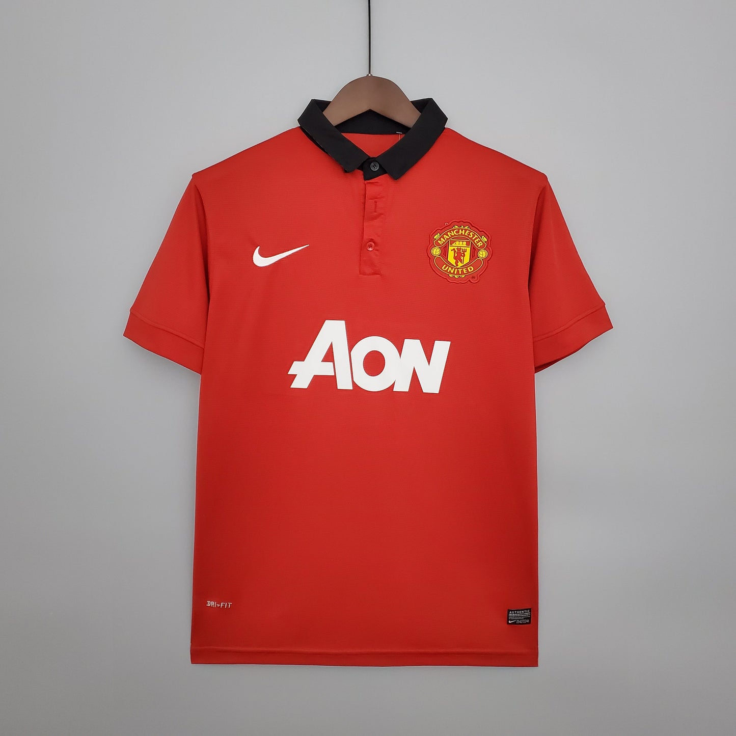 Manchester United 2013-14 Home Jersey – Red Nike AON Dri-FIT Fan Version Premier League Football Shirt