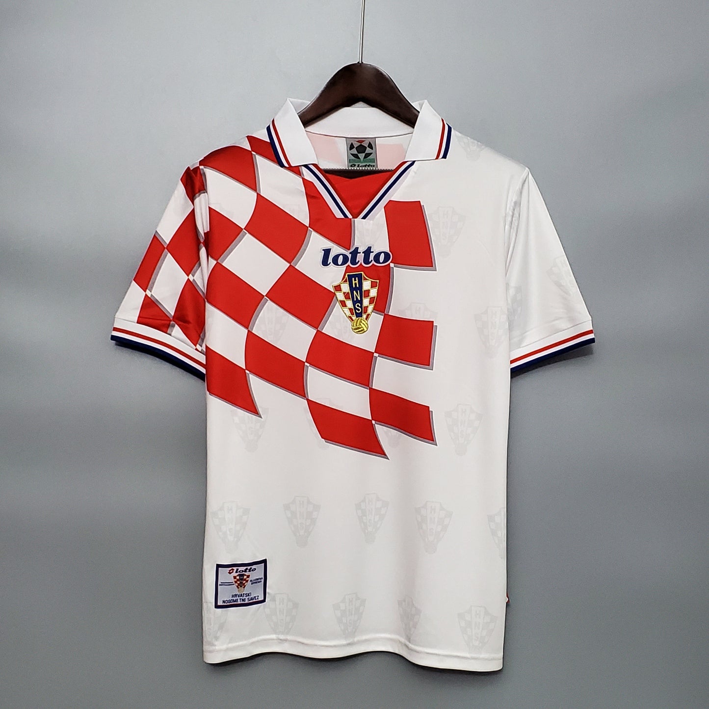 Croatia 1998 Home Retro Soccer Jersey – Lotto HNS Checkerboard World Cup Third Place Kit
