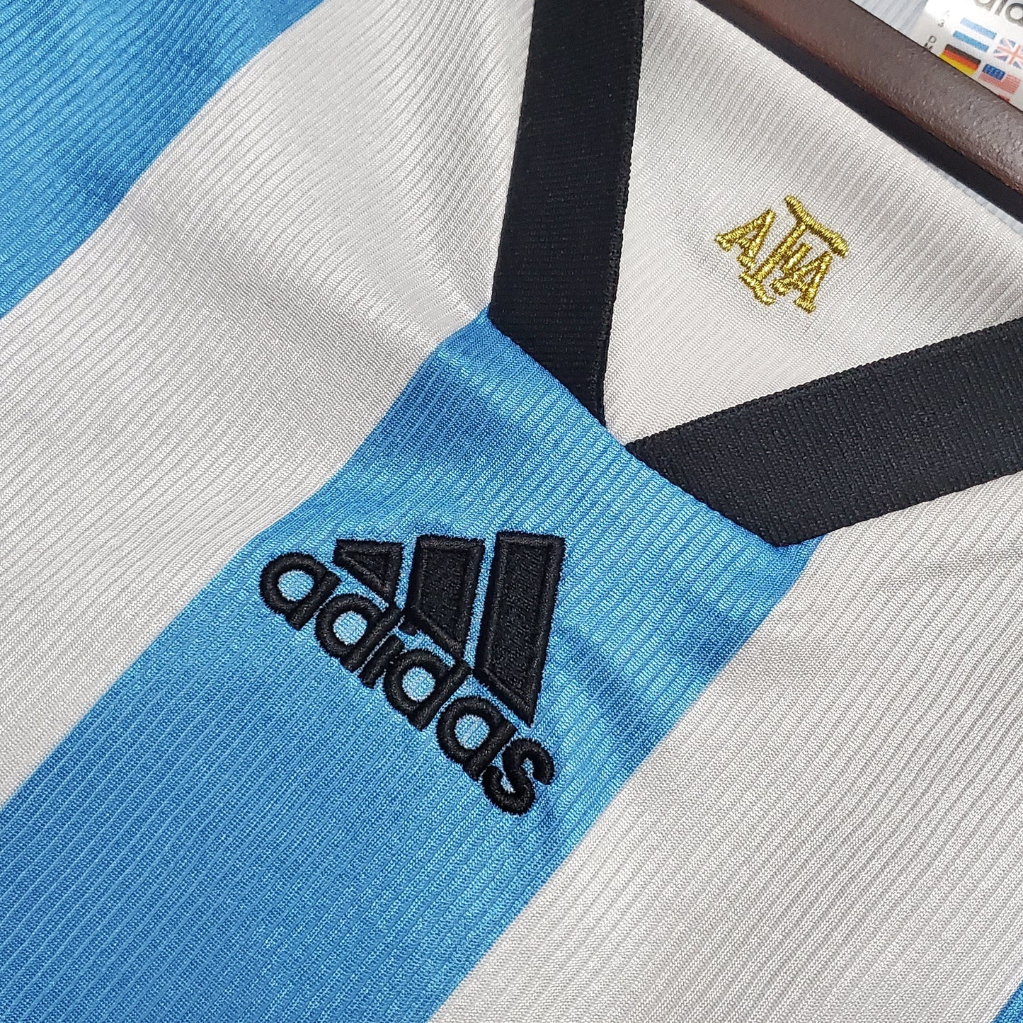 Argentina 1998 World Cup Home Retro Soccer Jersey – Adidas AFA Batistuta Zanetti Celeste Kit