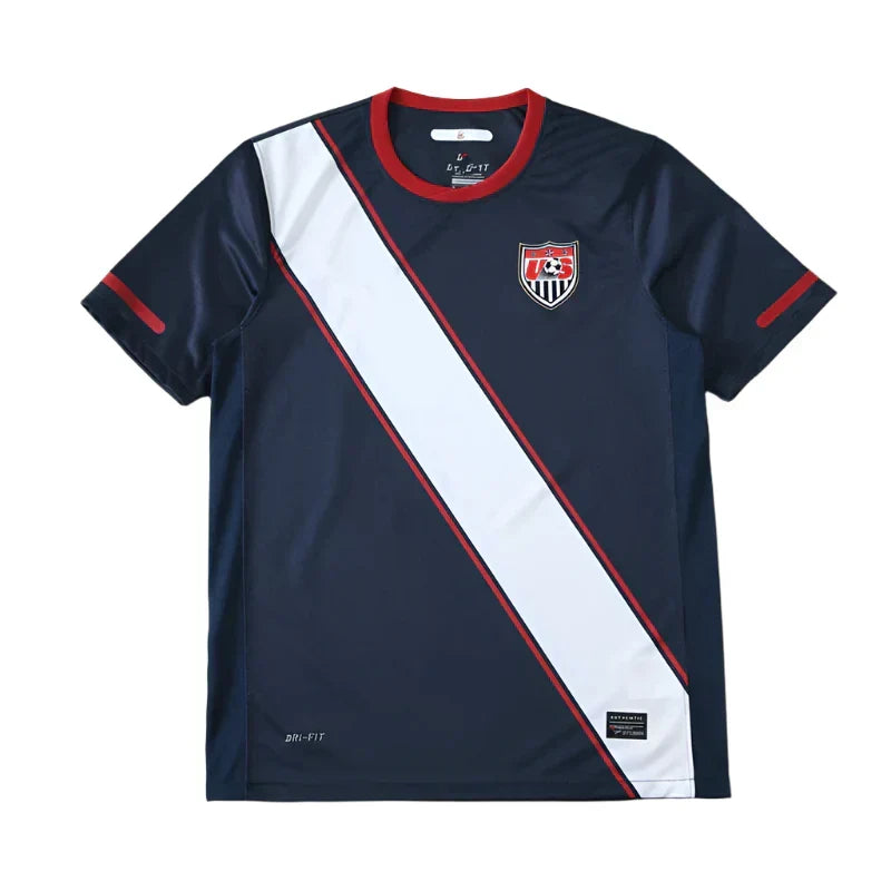 USA National Team Away Retro Fan Version 2010 – Navy Blue Diagonal Stripe World Cup Jersey | USMNT Crest