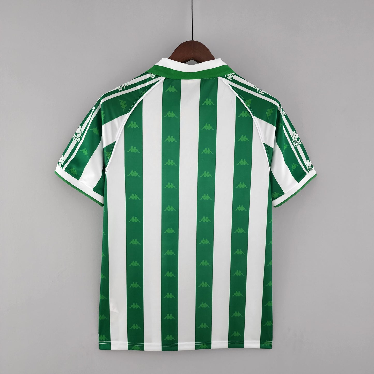 Real Betis 1995-97 Home Retro Jersey – Kappa Green White Stripe Jacquard Kit | Alfonso Finidi KELIA Era
