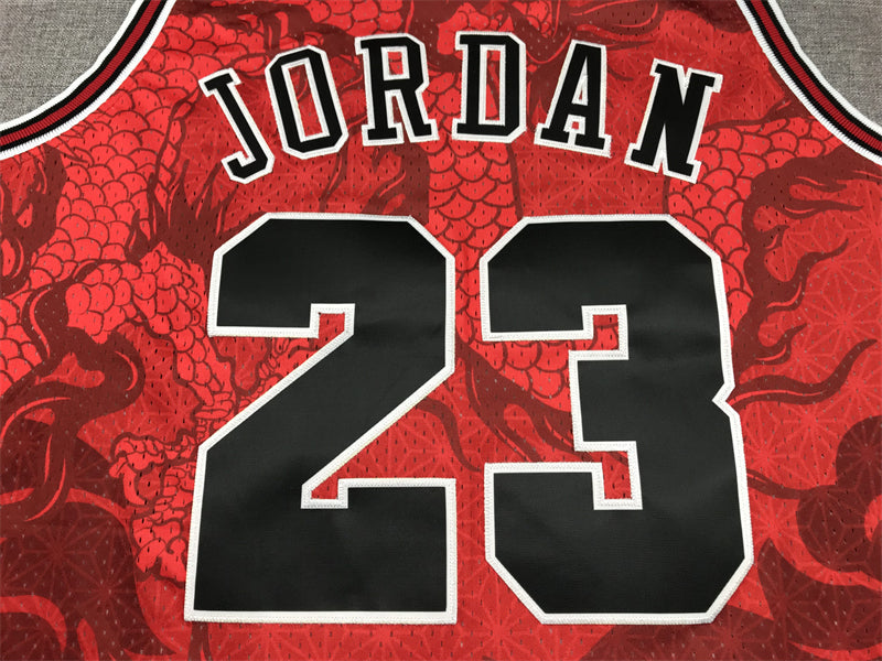 Michael Jordan #23 Chicago Bulls Mitchell & Ness Red Year of the Dragon Chinese New Year Hardwood Classics Swingman Jersey