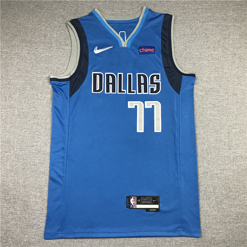 Men's Dallas Mavericks Luka Doncic #77 NBA Blue Replica Jerseys