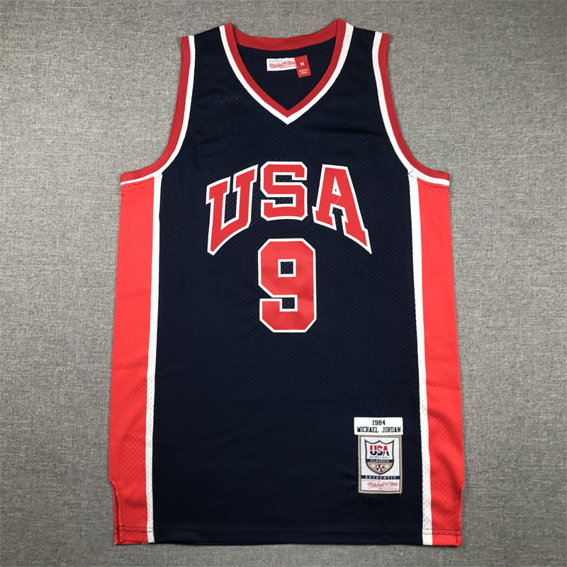 Michael Jordan #9 Team USA Mitchell & Ness 1984 Los Angeles Olympics Navy Hardwood Classics Authentic Jersey