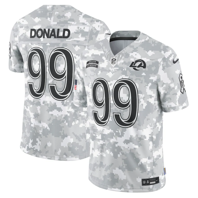 Men's Los Angeles Rams Aaron Donald #99 Arctic Camo 2024 Salute to Service Retired Player Limited Jerseys