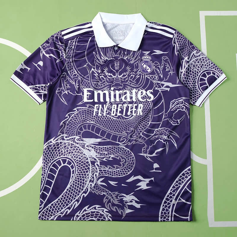Real Madrid 2023/24 Purple Dragon Memorial Jersey – Deep Purple Silver Adidas Fan Version
