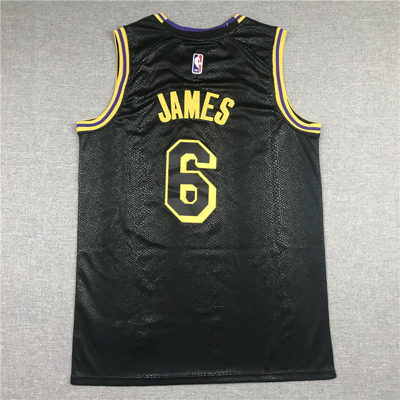 LeBron James #6 Los Angeles Lakers Black 2021-22 City Edition "Mamba" Snake Scale Swingman Jersey
