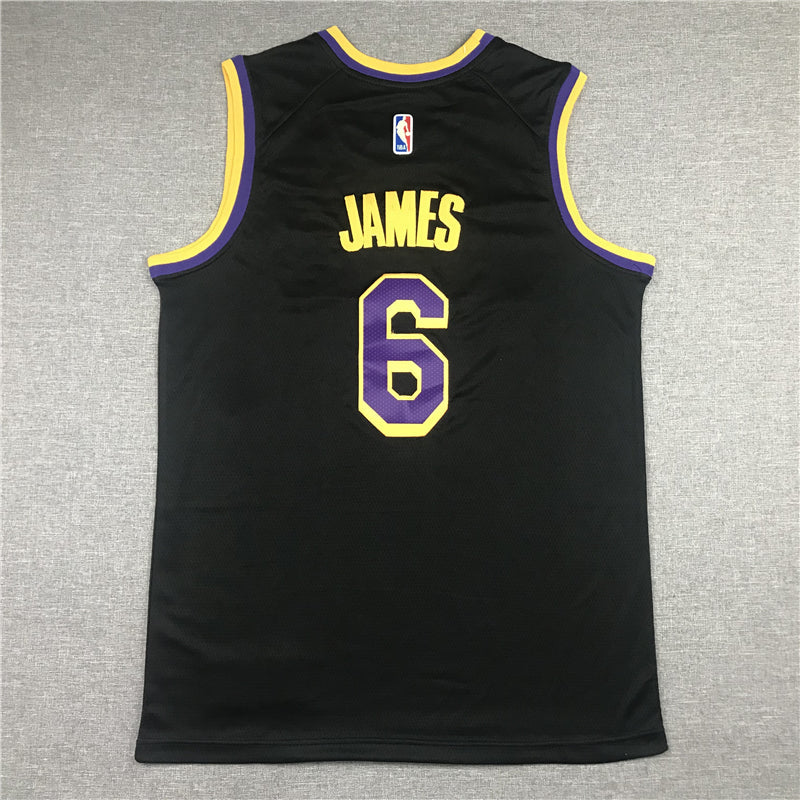 LeBron James #6 Los Angeles Lakers Black 2020-21 Earned Edition Swingman Jersey