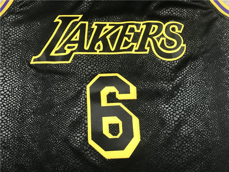 LeBron James #6 Los Angeles Lakers Black 2021-22 City Edition "Mamba" Snake Scale Swingman Jersey