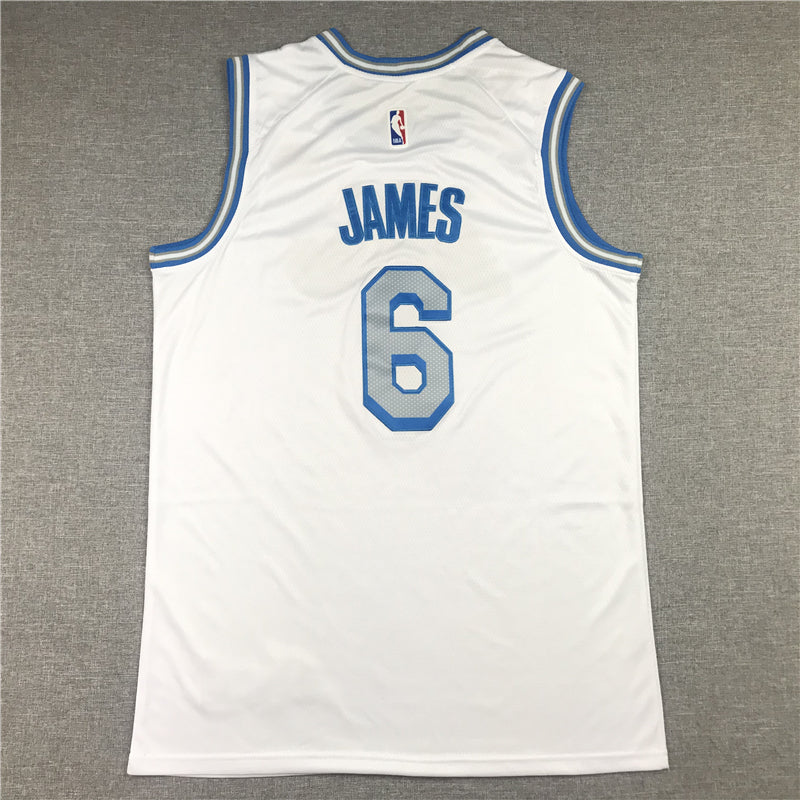 LeBron James #6 Los Angeles Lakers White 2020-21 City Edition Swingman Jersey