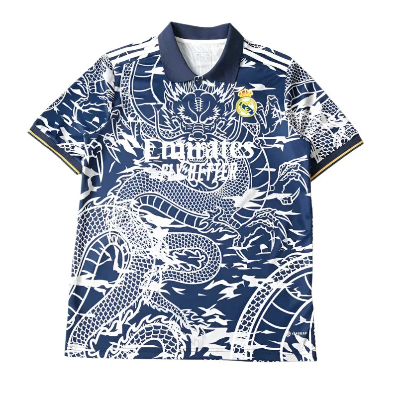 Real Madrid 2023/24 Chinese Dragon Jersey – Navy Blue White Adidas Fan Version