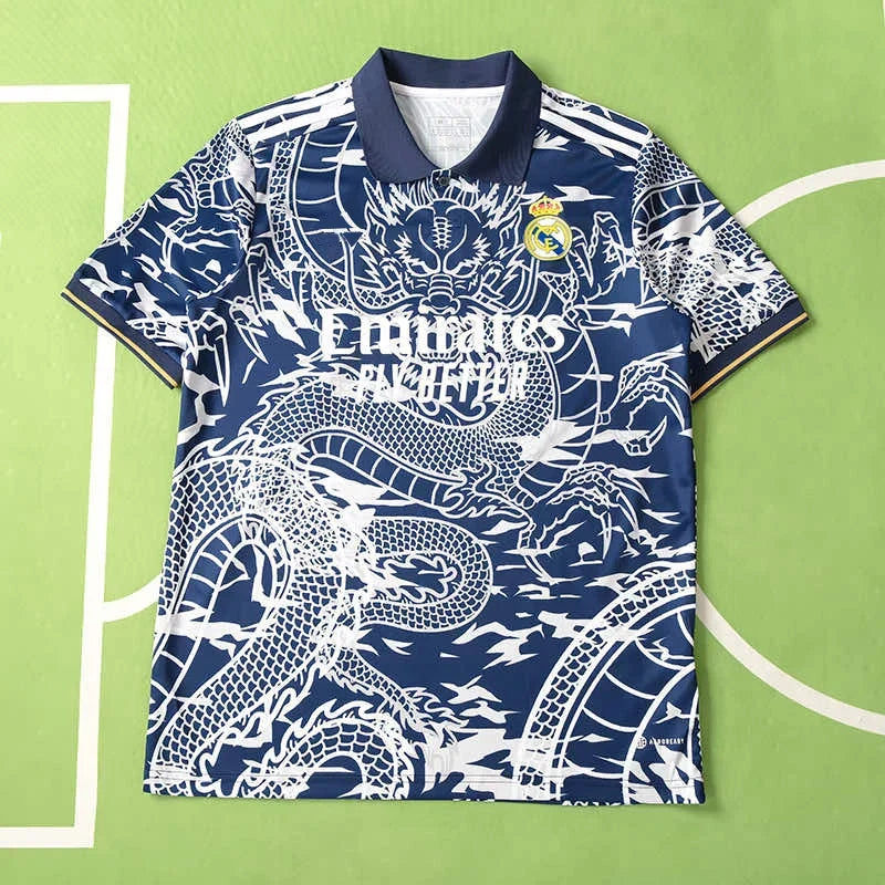Real Madrid 2023/24 Chinese Dragon Jersey – Navy Blue White Adidas Fan Version