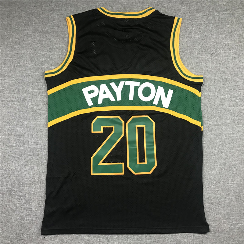 Gary Payton #20 Seattle SuperSonics Black Throwback Swingman Jersey – Mitchell & Ness 1995-96 Hardwood Classics