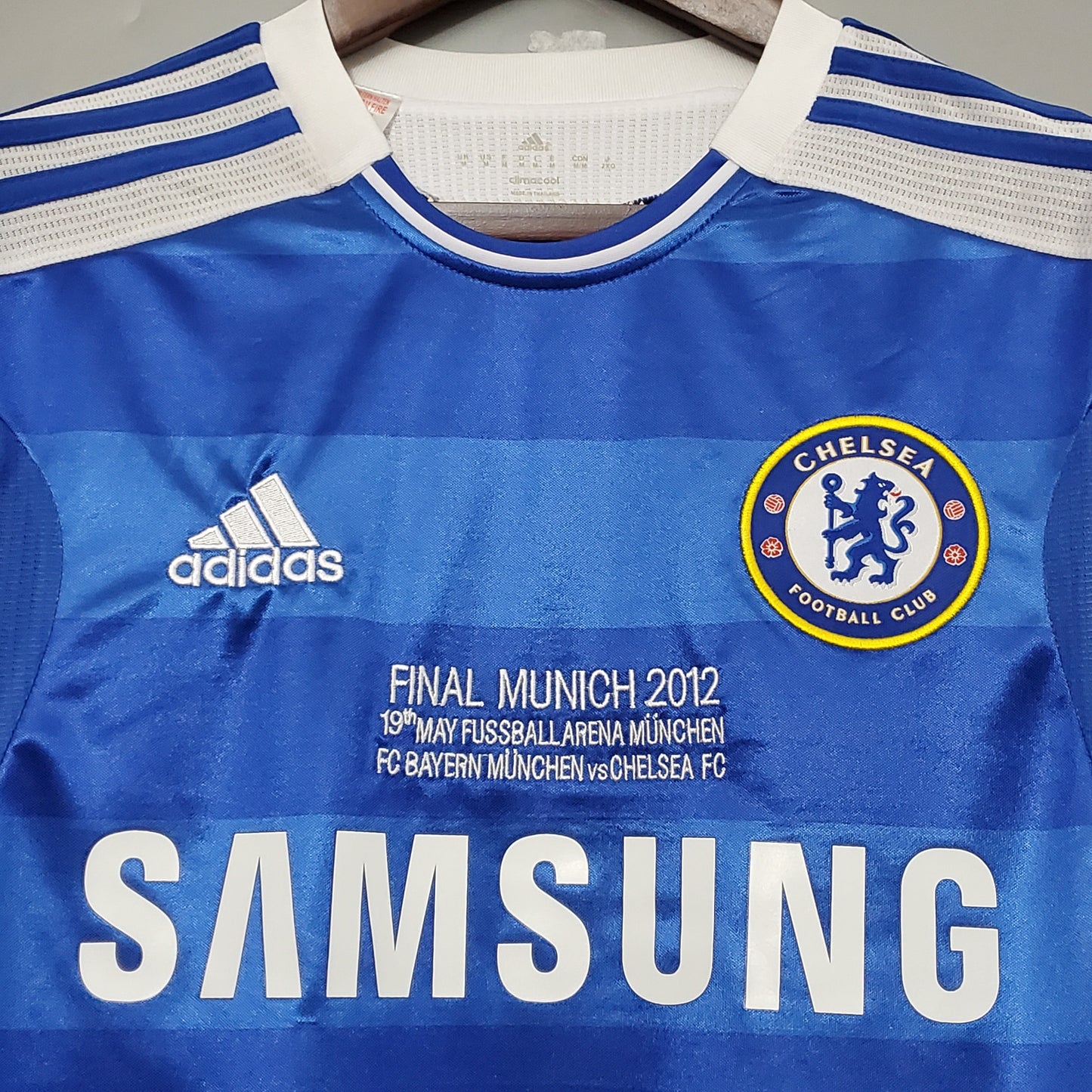 Chelsea 2011-12 Champions League Final Retro Jersey – Adidas Blue Samsung Munich Final Kit | Drogba Lampard Terry Era