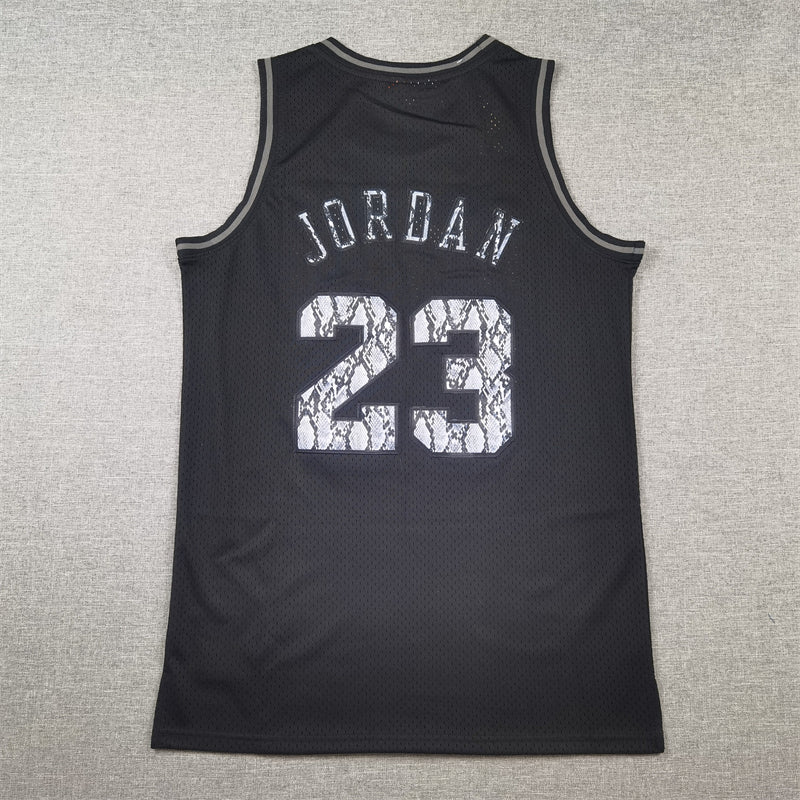 Michael Jordan #23 Chicago Bulls Mitchell & Ness Black Snakeskin Texture 1997-98 Hardwood Classics Authentic Jersey