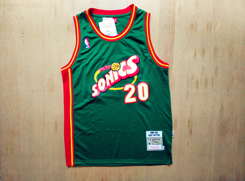 Gary Payton #20 Seattle SuperSonics Green 1995-96 Hardwood Classics Swingman Jersey – Mitchell & Ness Red Side Panel