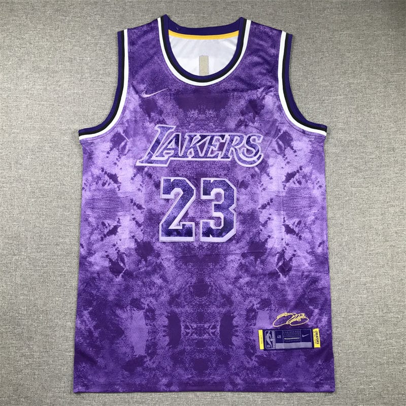 LeBron James #23 Los Angeles Lakers Purple Camo Select Series Swingman Jersey – Tie-Dye