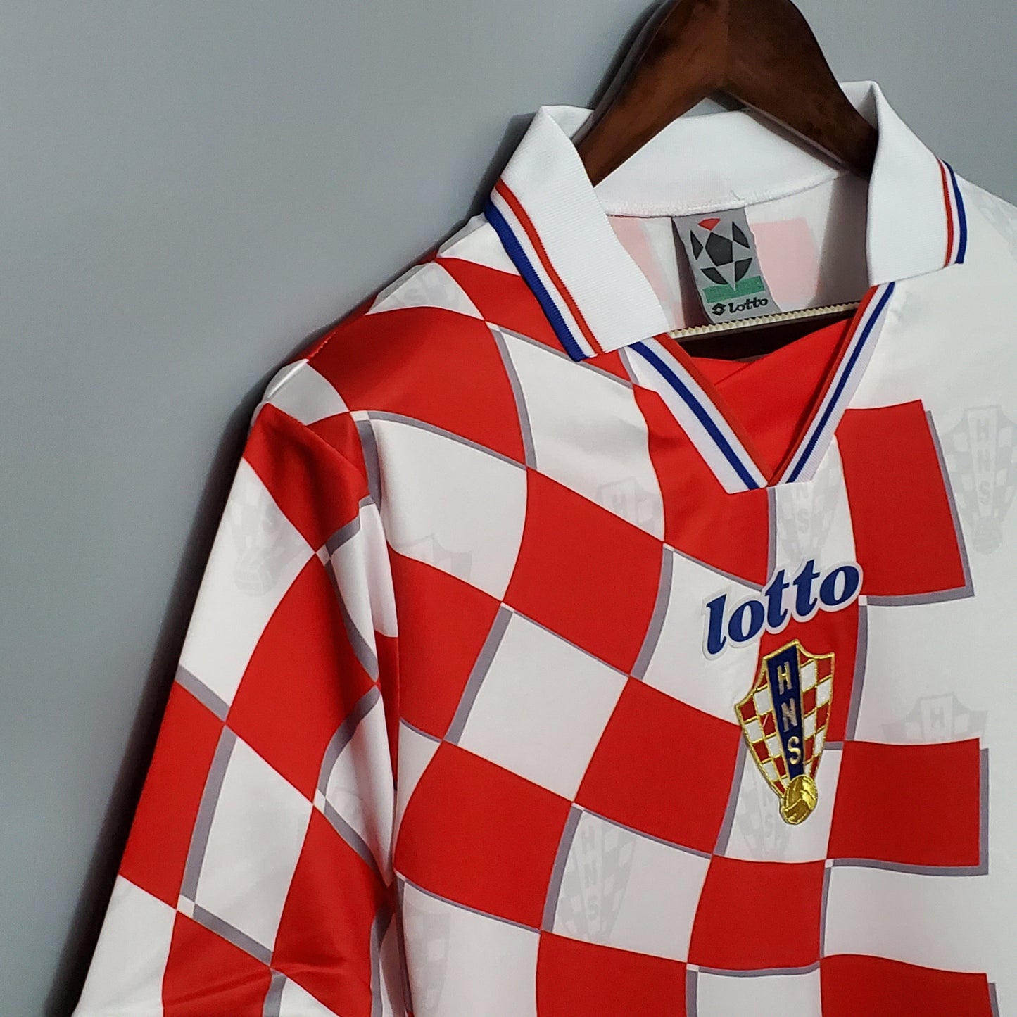 Croatia 1998 Home Retro Soccer Jersey – Lotto HNS Checkerboard World Cup Third Place Kit