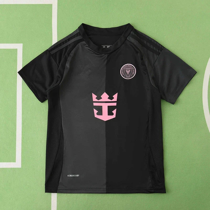 Inter Miami CF Away Kids Kit 2025/26 – Black & Pink Children's Football Shirt & Shorts Set