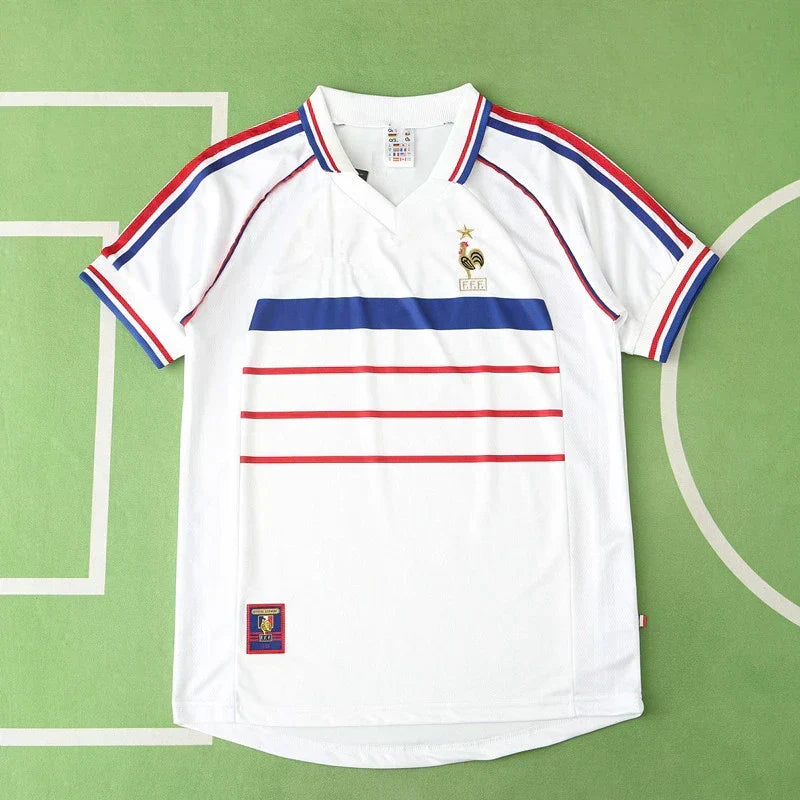 France 1998 World Cup Away Retro Fan Version Soccer Jersey