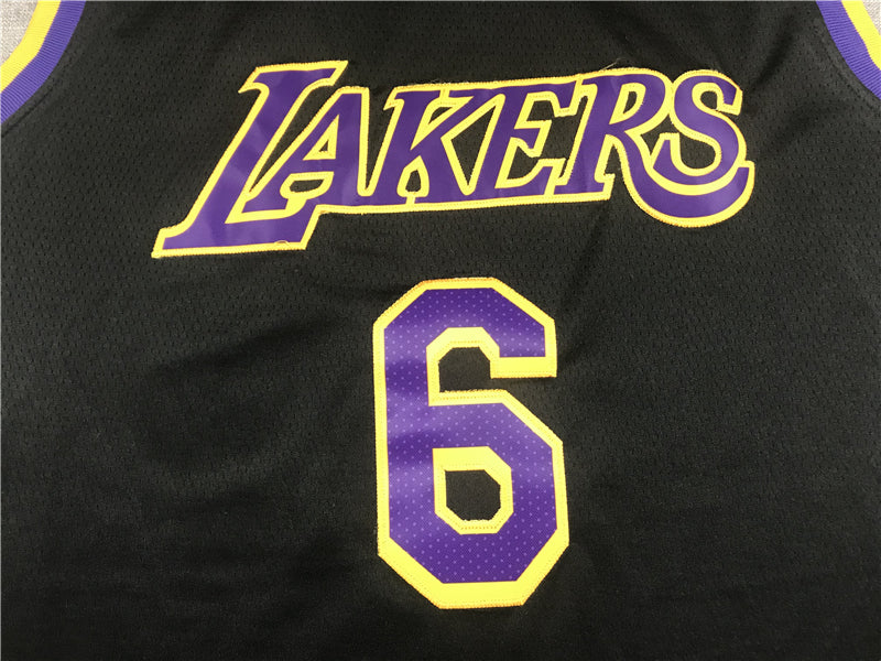 LeBron James #6 Los Angeles Lakers Black 2020-21 Earned Edition Swingman Jersey