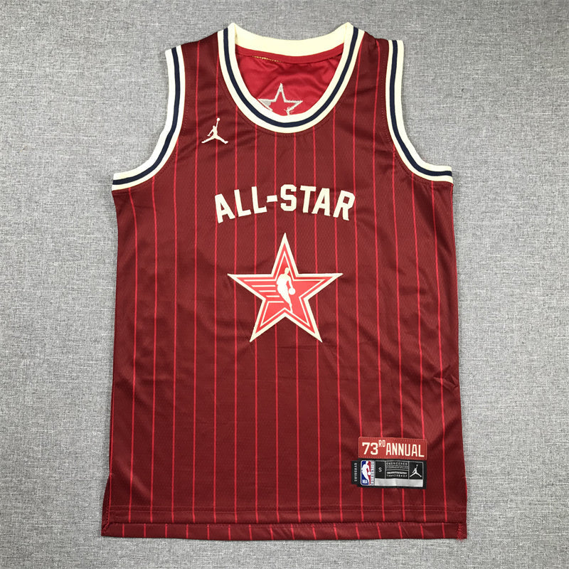 LeBron James #23 2024 NBA All-Star Game Crimson Pinstripe Swingman Jersey – Jordan Brand 73rd Annual