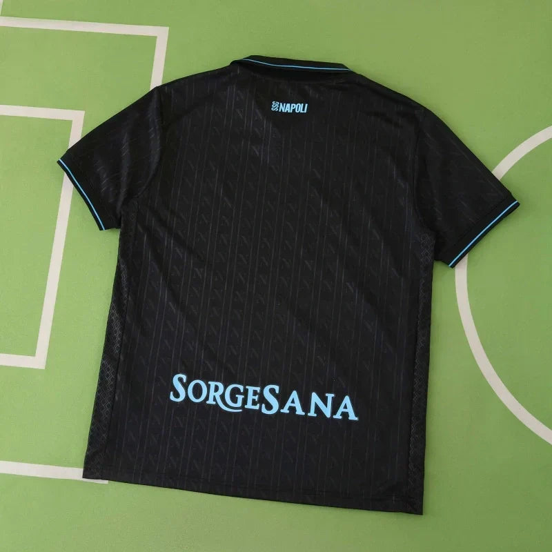 S.S.C. Napoli Third Kit Fan Version 2025/26 – EA7 Black Football Jersey | Custom Name & Patch