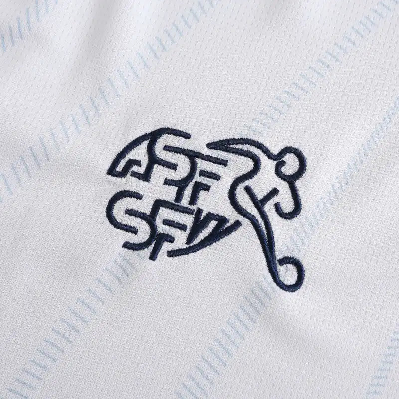 Switzerland 2024 Away Fan Jersey – White & Navy | UEFA Euro | ASF/SFV Crest | Swiss National Team Kit