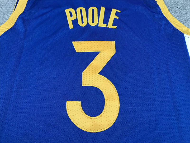Men's Golden State Warriors Jordan Poole #3 Royal 2022/23 Fast Break Replica Player Jerseys - Icon Edition