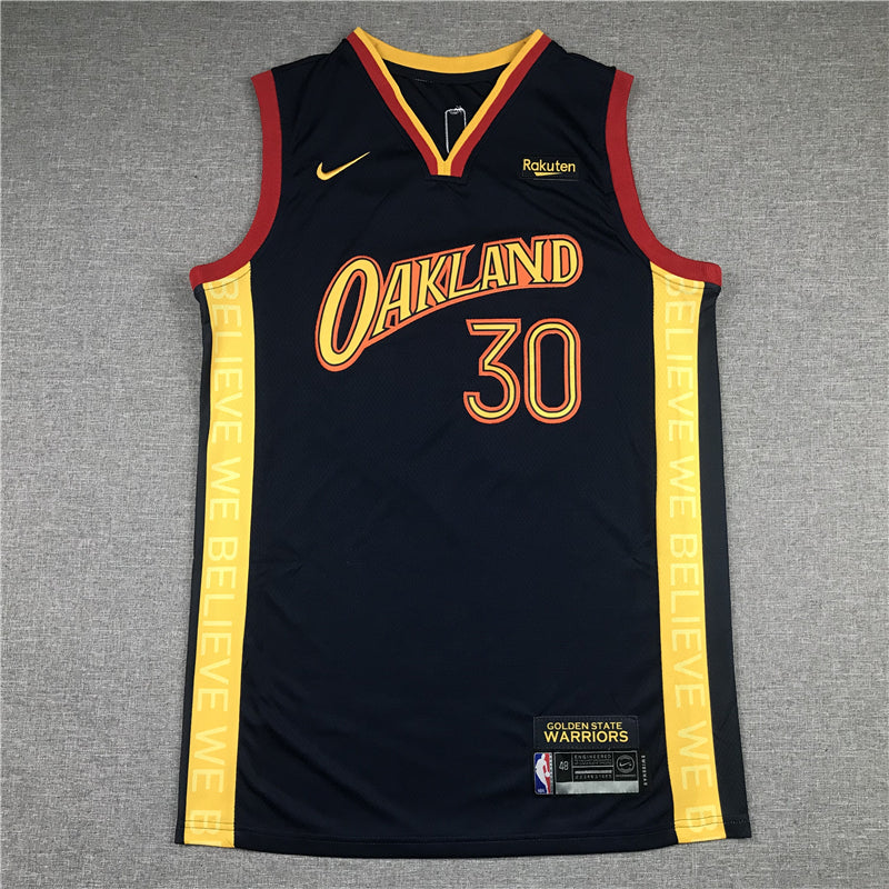 Stephen Curry #30 Golden State Warriors Nike Navy 2020-21 "Oakland" We Believe City Edition Swingman Jersey