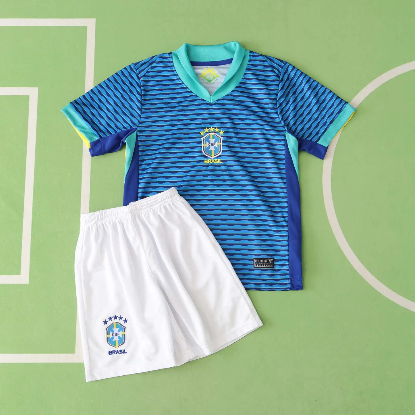 Brazil Away Kids Kit 2024 | Custom Name & Number | Youth Football Set